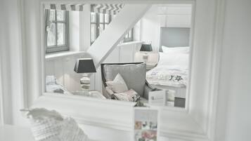 Individually decorated, individually furnished, desk, laptop workspace