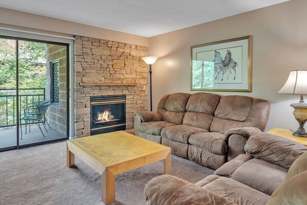 Fireplace, DVD player