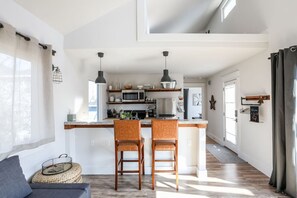 long view from living room through kitchen  - Explore UT, Moody Center, downtown, restaurants, bars from relaxing upper flat  (Austin)