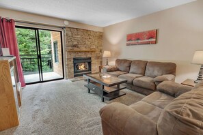 TV, fireplace, DVD player