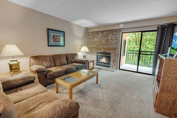 TV, fireplace, DVD player