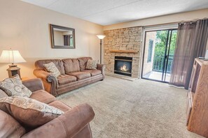 TV, fireplace, DVD player