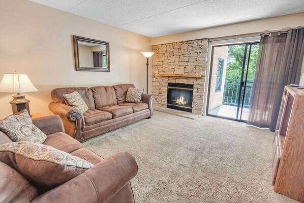 TV, fireplace, DVD player