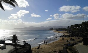 Playa en los alrededores y camastros 