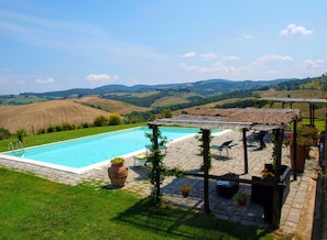 Outdoor pool - Montalcino,private villa with pool in Tuscany,stunning wiews! (Montisi)
