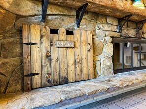 Exterior detail - The Hive Lodge - A Place Where Busy Bees Rest (Whittier)