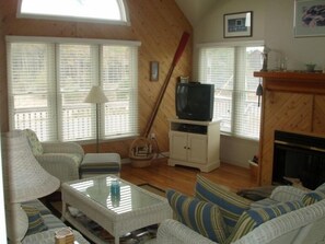 Smart TV, fireplace, video game console, DVD player