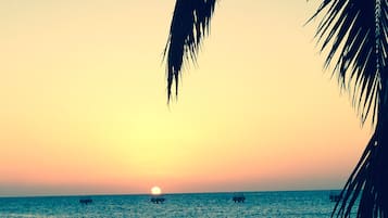 On the beach, beach towels