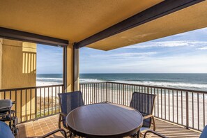 Outdoor dining - Beachfront 6th floor 1680 SF condo with large balcony at Romar House (Orange Beach)
