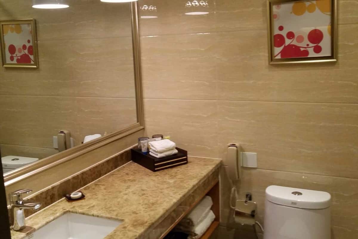 shower, free toiletries, hair dryer, bathrobes