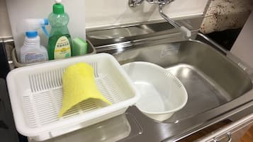 Fridge, microwave, electric kettle