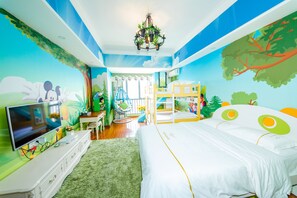 Family Room  | Blackout drapes, free WiFi, wheelchair access - Lavender Apartment -Wanda Branch (Guangzhou)