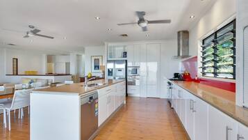 4 Bedroom Beach House | Private kitchen | Fridge, microwave, oven, stovetop