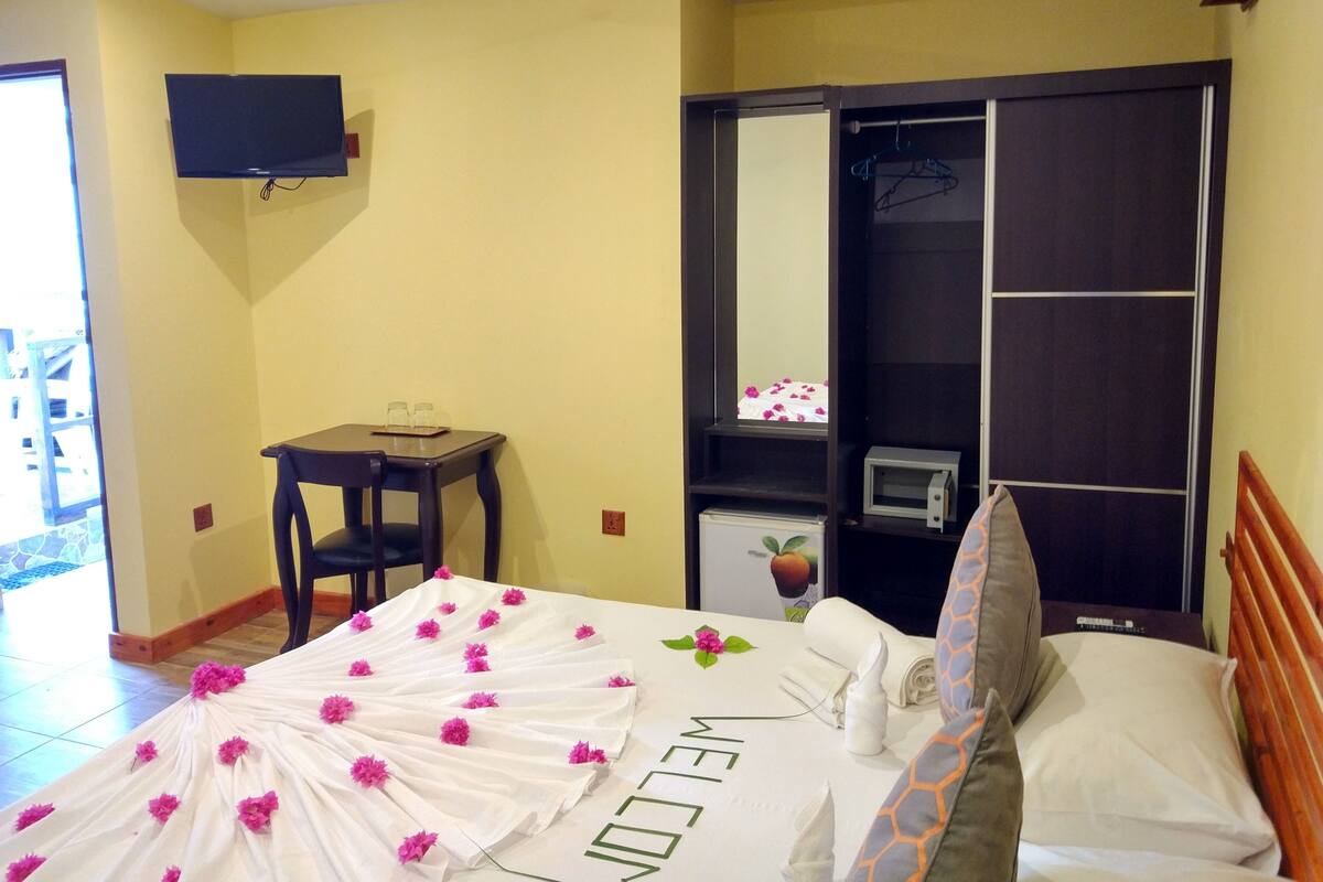 Doppia Deluxe, 1 letto matrimoniale, vista città | Biancheria da letto di alta qualità, minibar, una cassaforte in camera