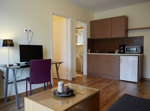 公寓, 1 间卧室 | 私人简易厨房 | 冰箱、茶具/咖啡用具、电热水壶