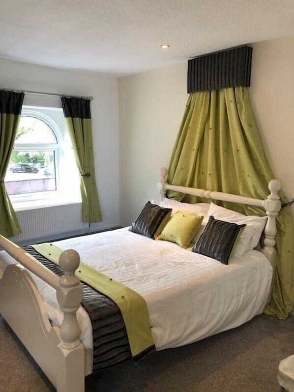 Individually decorated, individually furnished, desk, iron/ironing board