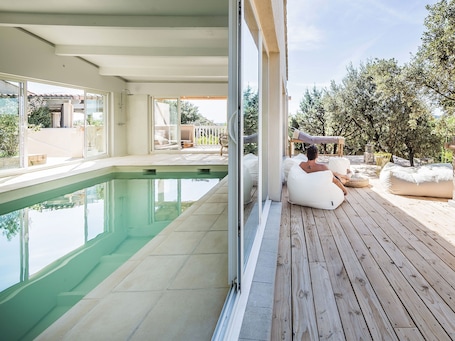 Indoor pool, a heated pool. Les Petits Gardons