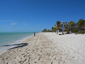 근처 해변, 백사장