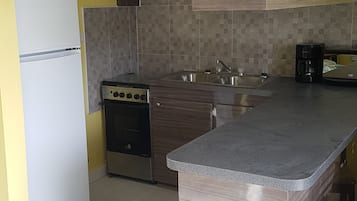 Economy Apartment, 1 Bedroom | Private kitchen | Full-sized fridge, microwave, oven, stovetop