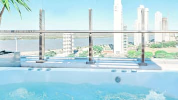 Outdoor pool, pool loungers