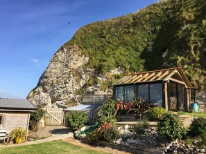 Property grounds - Beautiful seafront cottage, extensive private gardens, stunning sea views. (BALLYCASTLE)