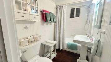 Hair dryer, towels