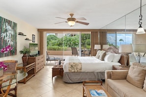 Iron/ironing board, free WiFi, bed sheets - West Maui Studio at BeachFront Resort w Pool-Royal Kahana 104 (Lahaina)