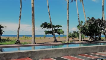 Outdoor pool, sun loungers