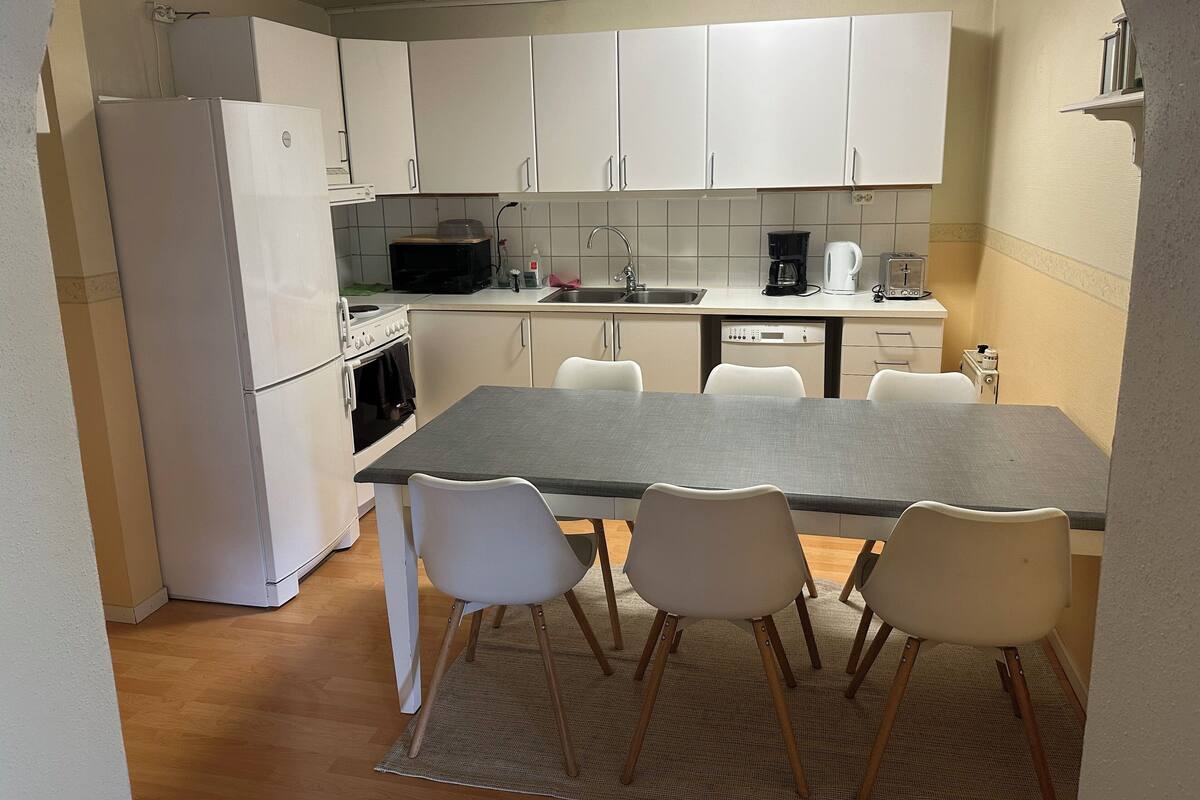Family Condo, Private Bathroom | Private kitchen | Full-size fridge, microwave, oven, stovetop