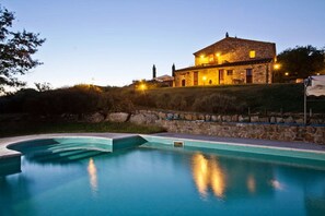 Seasonal outdoor pool, sun loungers
