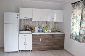 Apartment | Eigene Kochnische | Kühlschrank, Geschirrspüler, Kochgeschirr/Geschirr/Besteck