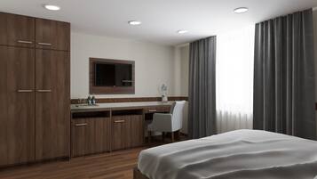 Blackout curtains, soundproofing, iron/ironing board, free WiFi