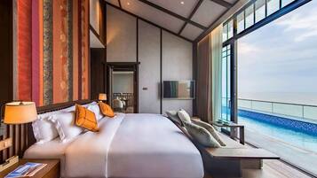 Sea View Two-Bedroom Pool Duplex | Premium bedding, down comforters, minibar, in-room safe