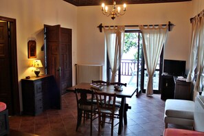 Villa, 3 Bedrooms, Sea View | Living area | Flat-screen TV, fireplace