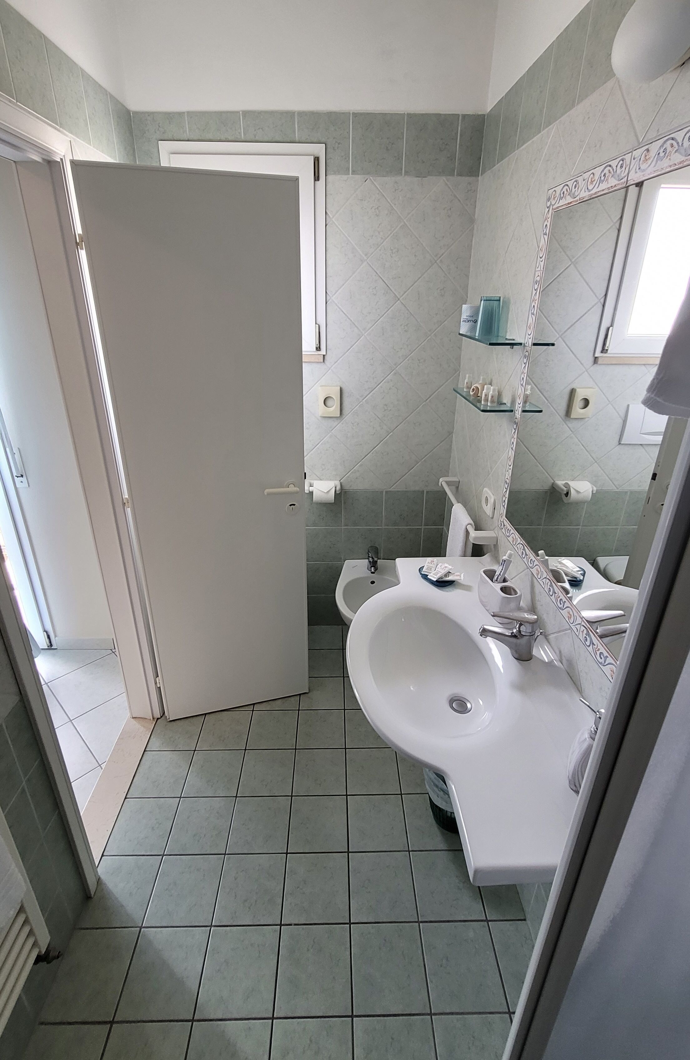 shower, free toiletries, hair dryer, bidet