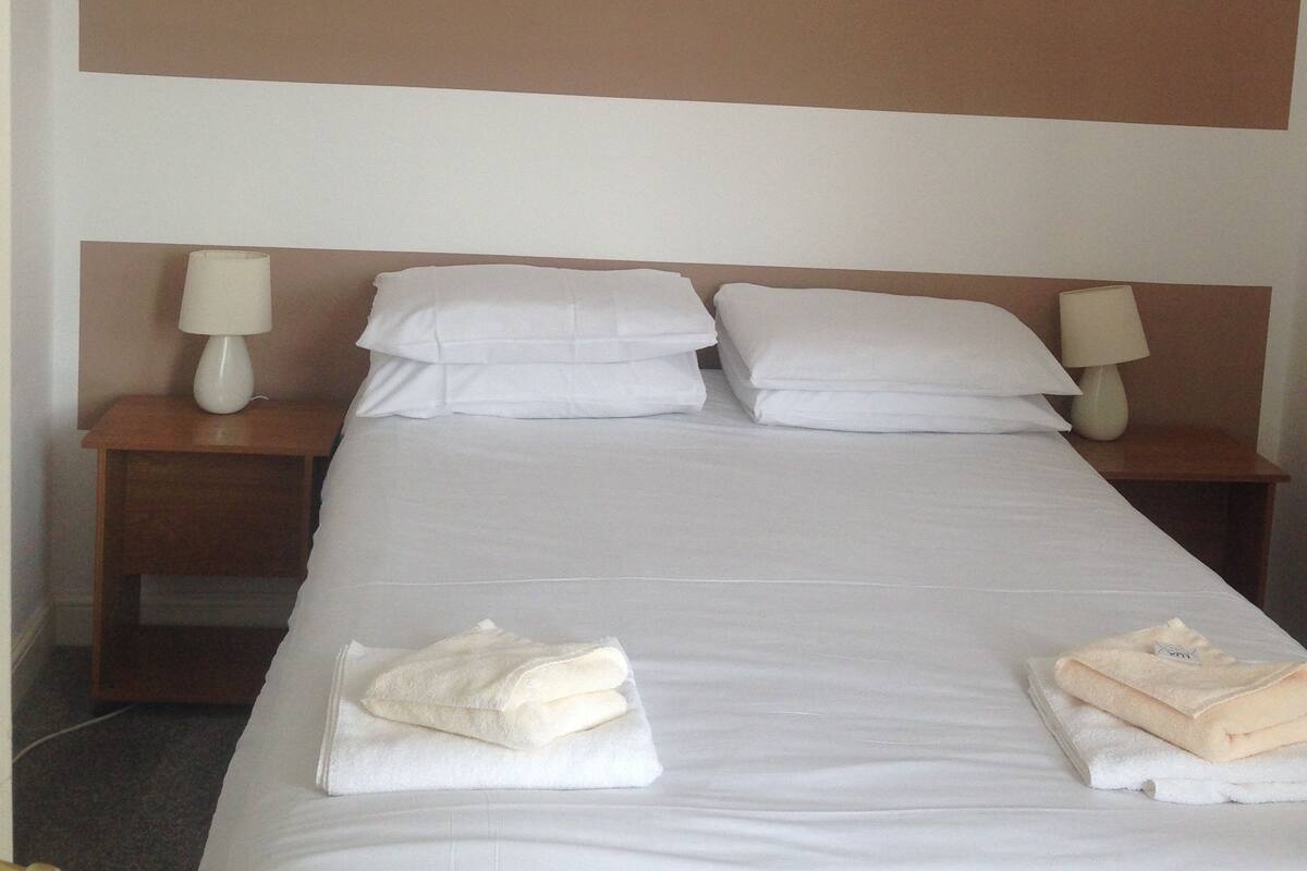 Habitación doble | Escritorio, tabla de planchar con plancha, wifi gratis y ropa de cama