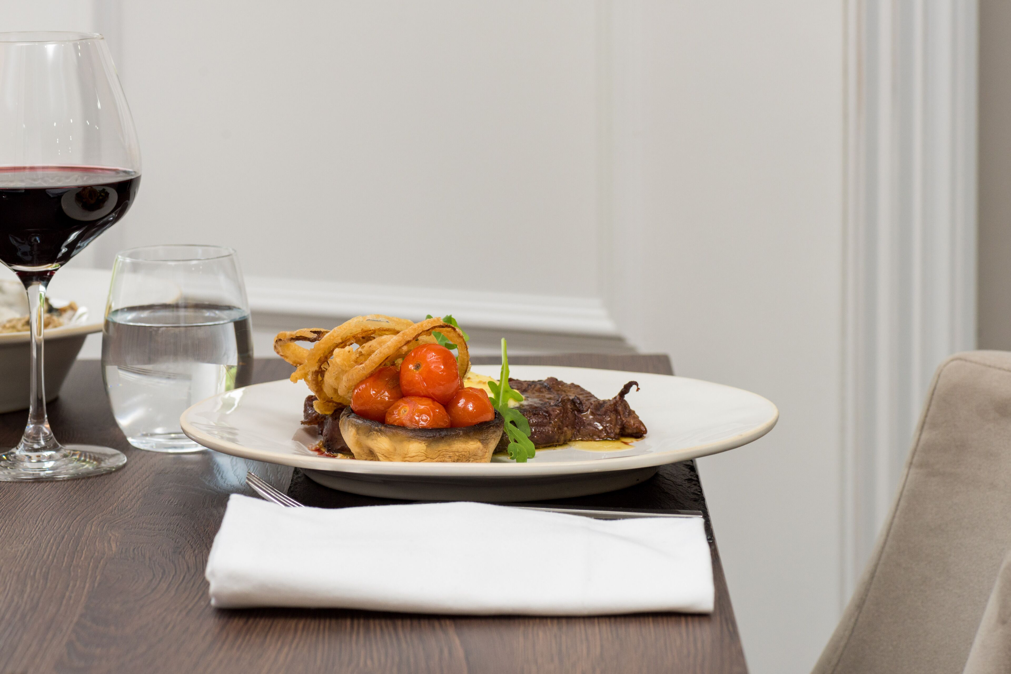 dinner served, british cuisine, sea views