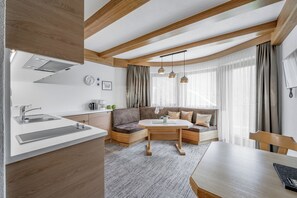Apartment (up to 2 people , Ap. 1/5/8) | In-room safe, desk, soundproofing, free cots/infant beds - Apart Hotel Garni Wieser - Sölden (Soelden)
