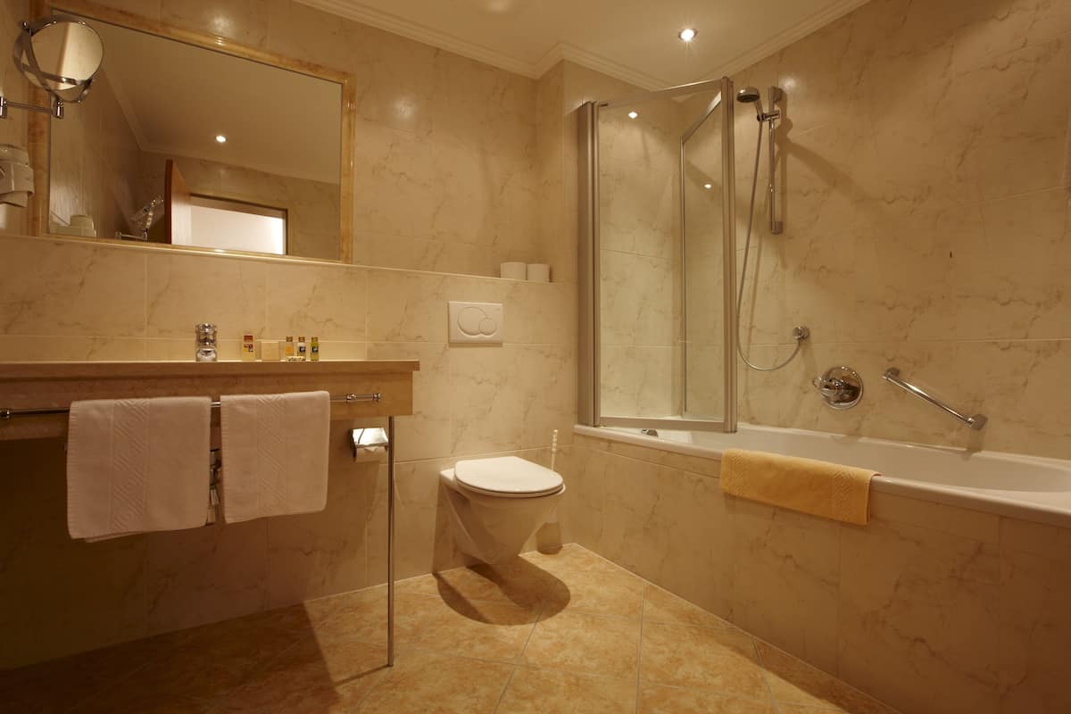 free toiletries, hair dryer, bathrobes, slippers