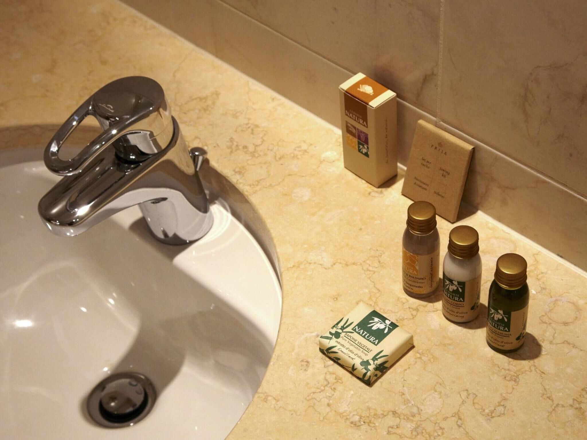 free toiletries, hair dryer, bathrobes, slippers