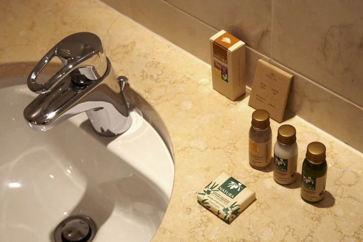 free toiletries, hair dryer, bathrobes, slippers