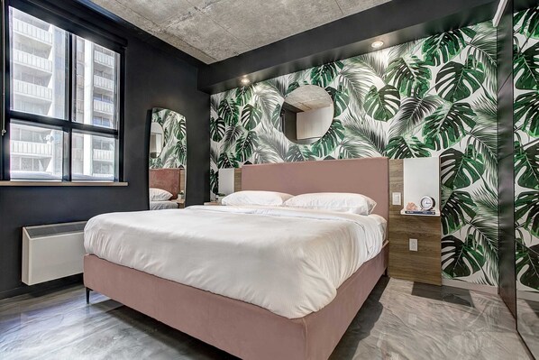 1 dormitorio, ropa de cama de alta calidad, decoración individual