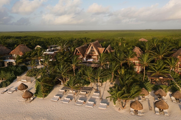 Escape to a tropical haven with expansive views of lush surroundings from our rooms.