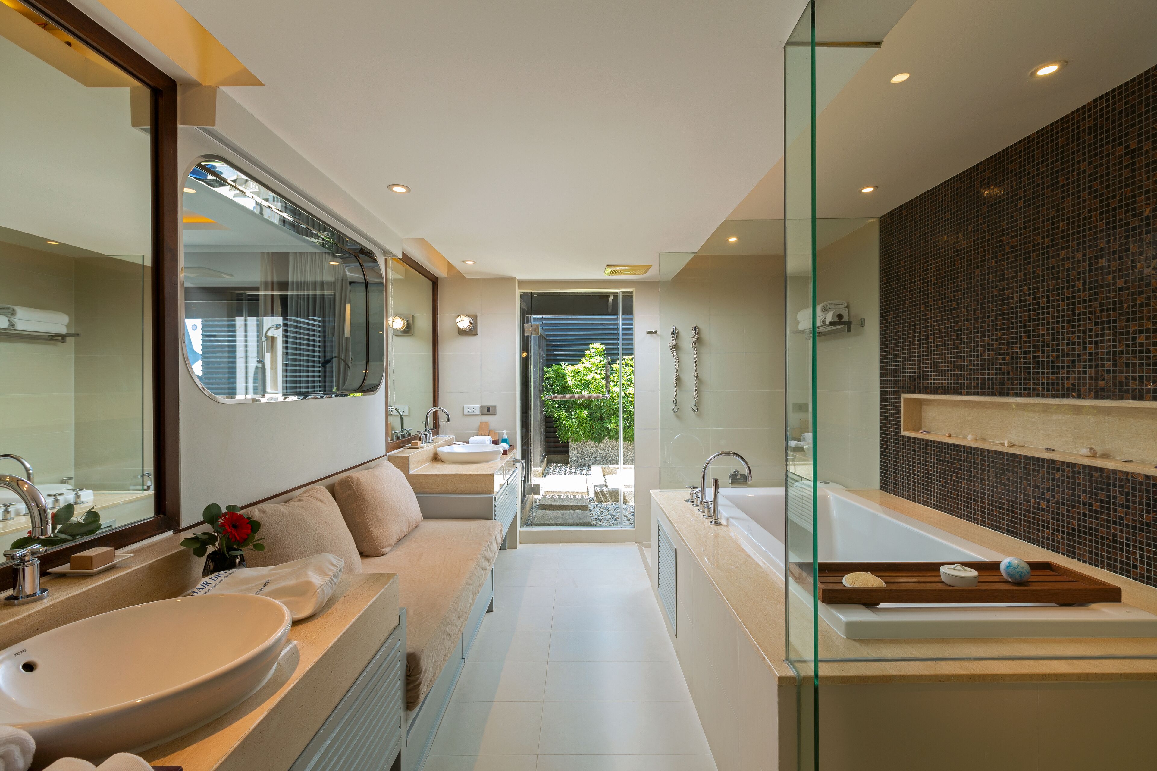 hideaway suite  | bathroom | shower, eco-friendly toiletries, bathrobes, slippers