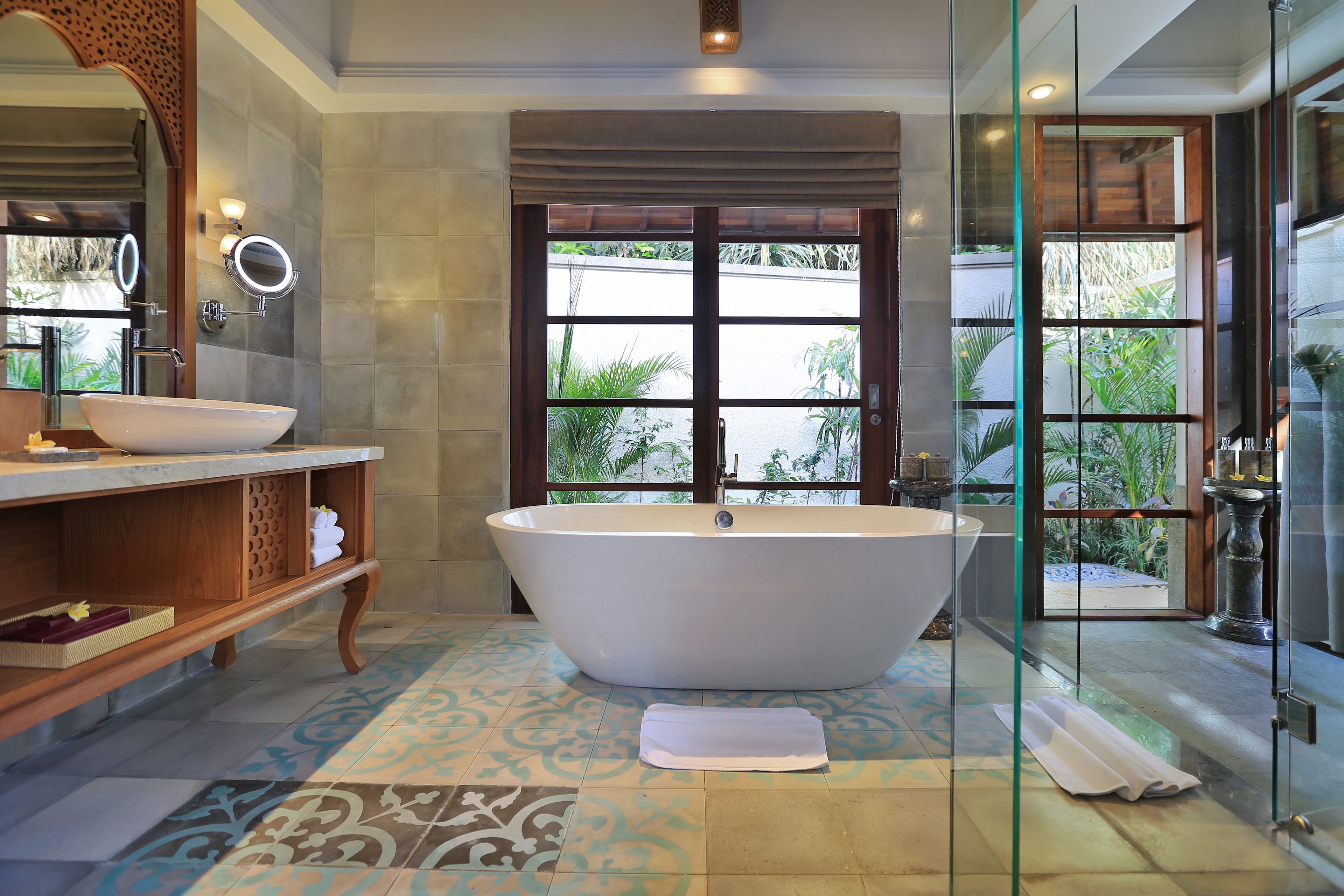 villa, 1 bedroom, private pool | bathroom | free toiletries, hair dryer, bathrobes, towels