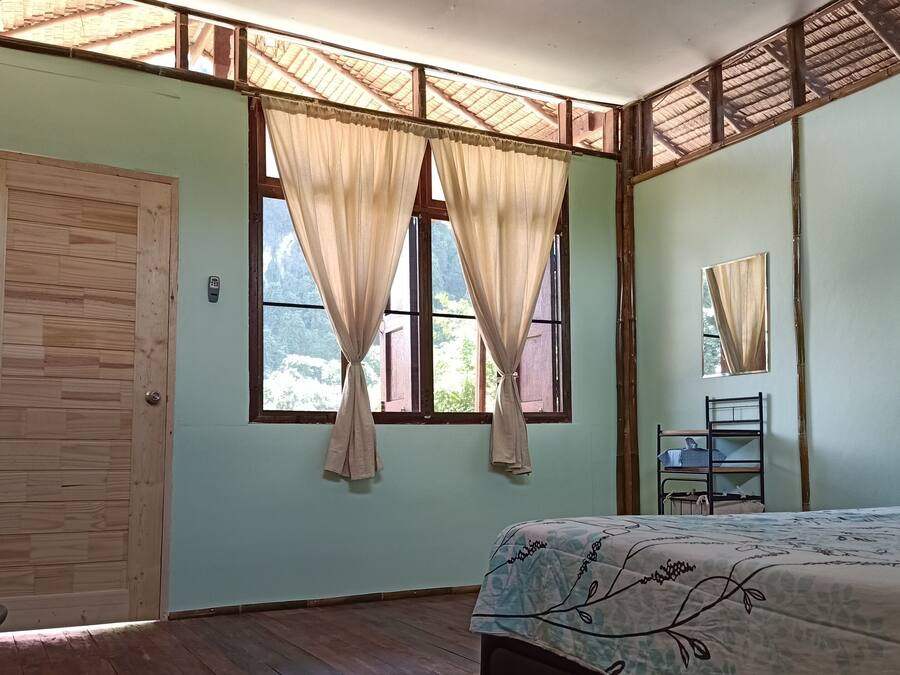 Blackout curtains, bed sheets