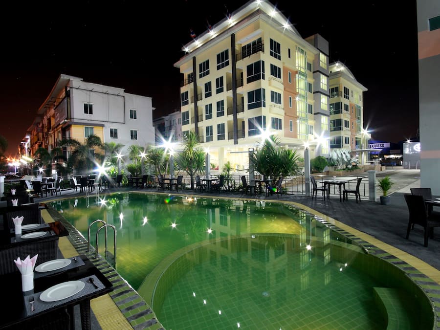 Outdoor banquet area