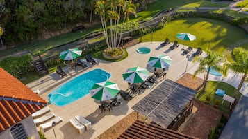 2 indoor pools, outdoor pool, open 9:00 AM to 8:00 PM, pool umbrellas