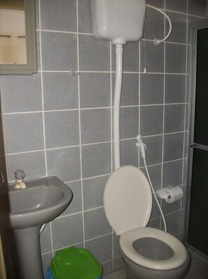 Shower, free toiletries, towels
