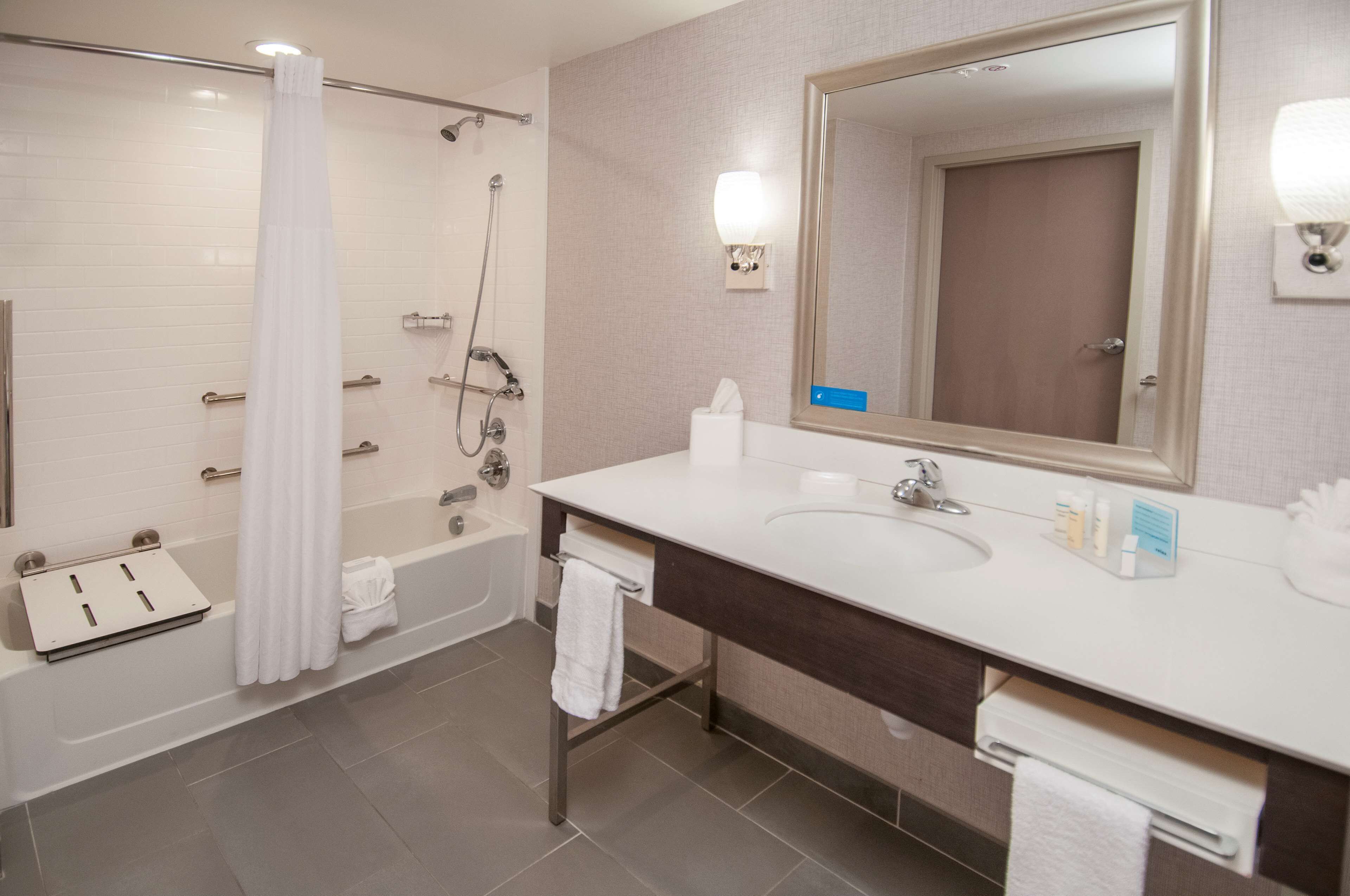 free toiletries, hair dryer, towels